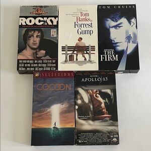 Classic Movie VHS Collection: Apollo 13, The Firm, Forrest Gump, Rocky, Cocoon